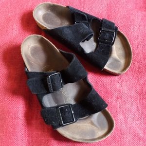 Birkenstock Women's 39 (8 M) Black Suede Sandals